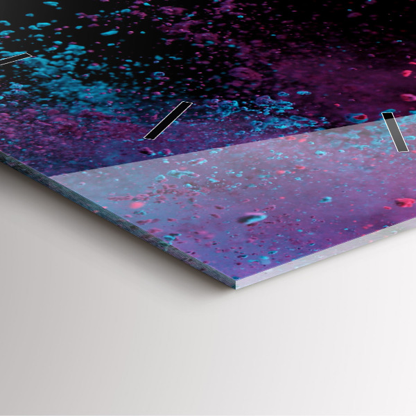 Szögletes fali üvegóra A színek robbanása