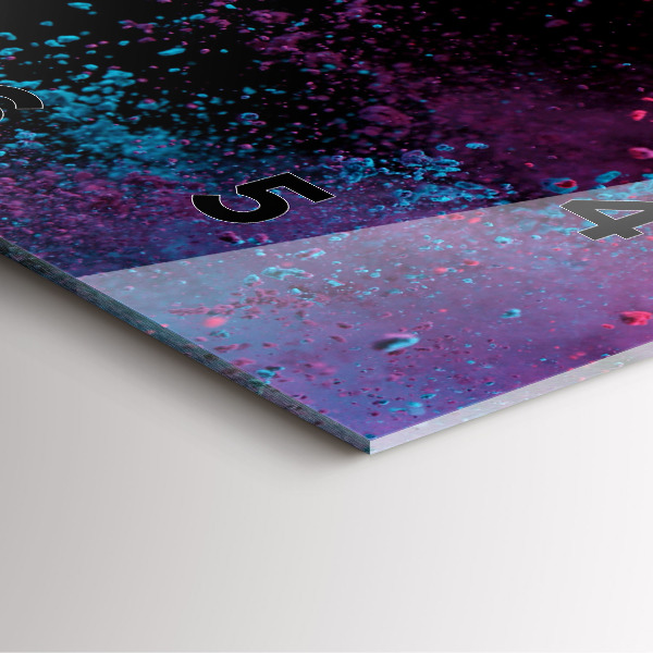 Szögletes fali üvegóra A színek robbanása