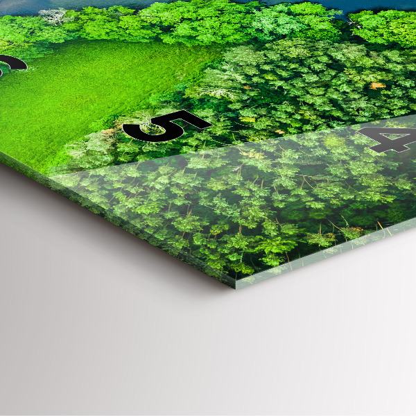 Szögletes fali üvegóra Folyó az erdőben