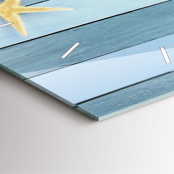 Szögletes fali üvegóra Deszkák csíkok és héj