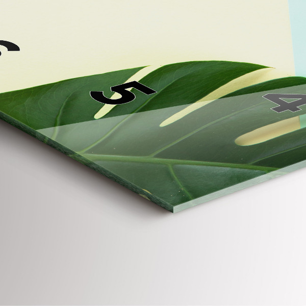 Szögletes fali üvegóra Monstera levelek