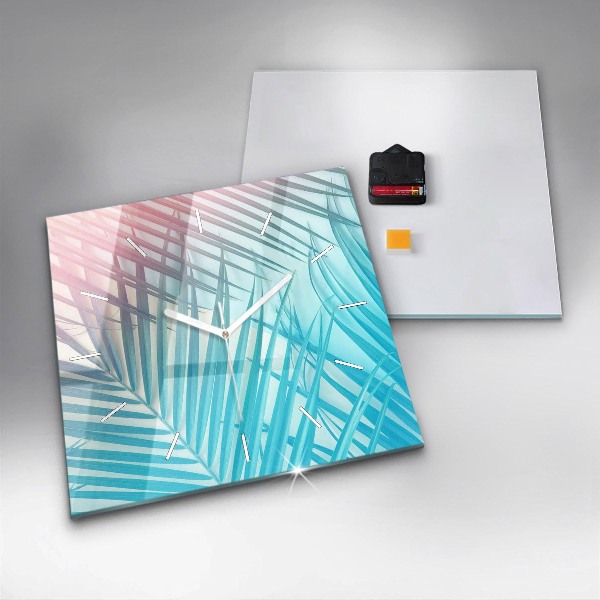 Szögletes fali üvegóra Trópusi pálmafa