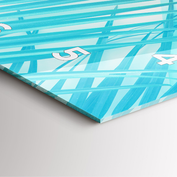 Szögletes fali üvegóra Trópusi pálmafa