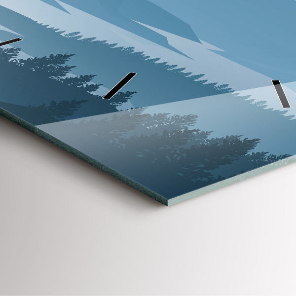 Szögletes fali üvegóra Hegyi táj