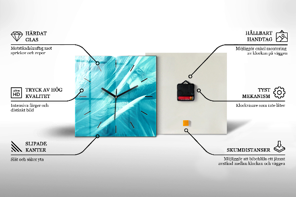 Szögletes fali üvegóra Hegyi táj