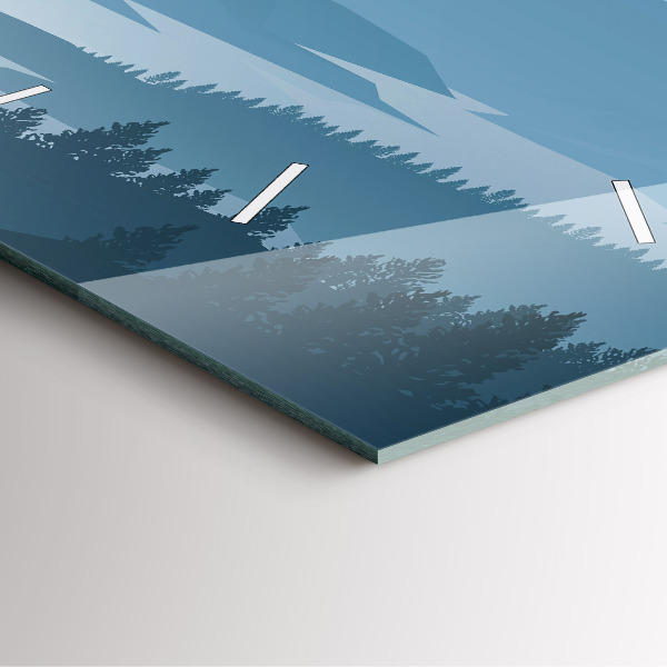 Szögletes fali üvegóra Hegyi táj