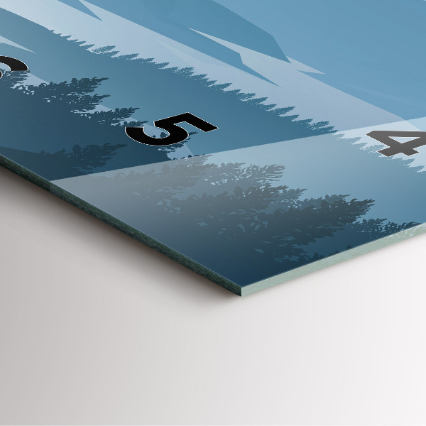 Szögletes fali üvegóra Hegyi táj