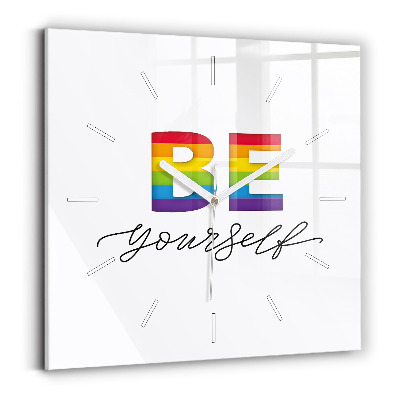 Szögletes fali üvegóra A Légy önmagad felirat