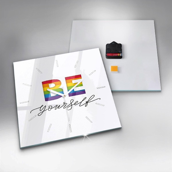 Szögletes fali üvegóra A Légy önmagad felirat