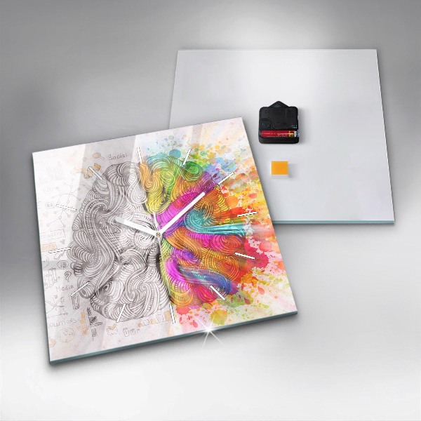 Szögletes fali üvegóra Absztrakciós agy