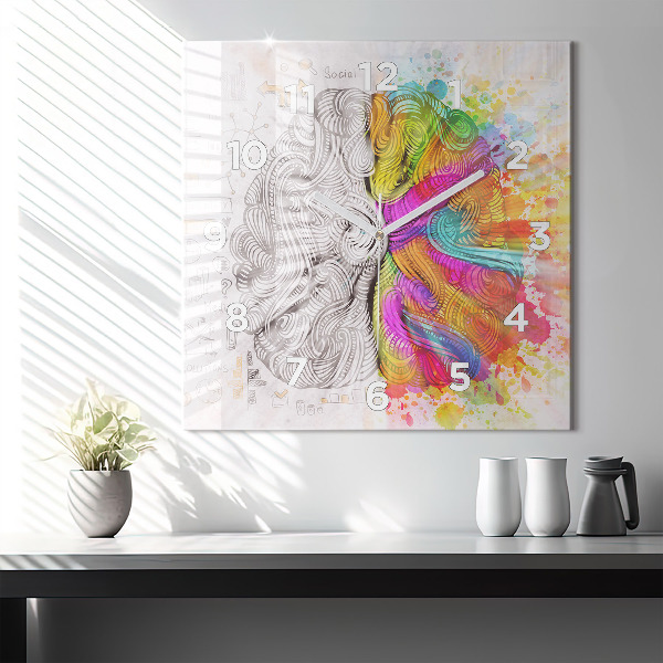 Szögletes fali üvegóra Absztrakciós agy