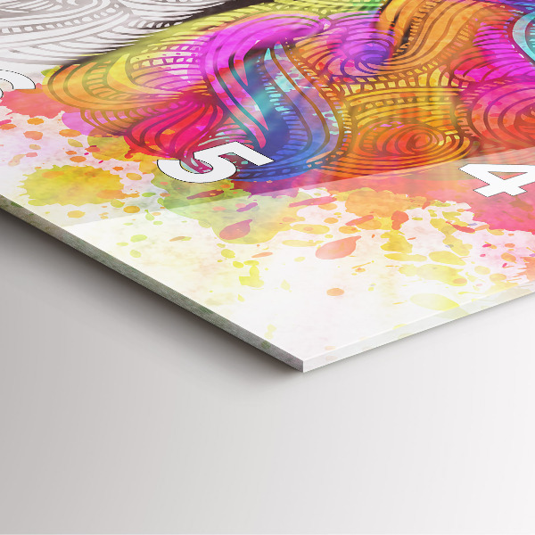 Szögletes fali üvegóra Absztrakciós agy