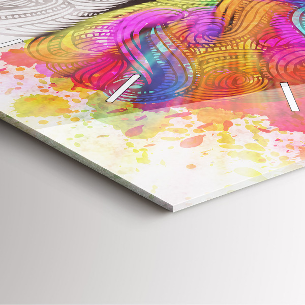 Szögletes fali üvegóra Absztrakciós agy