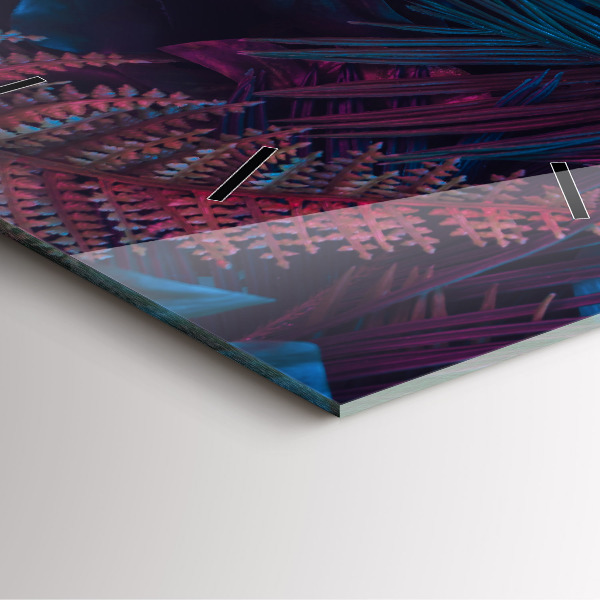 Szögletes fali üvegóra Egzotikus virágok