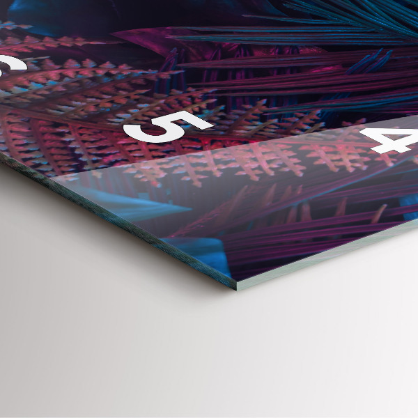 Szögletes fali üvegóra Egzotikus virágok