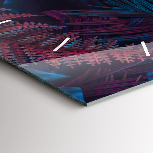 Szögletes fali üvegóra Egzotikus virágok