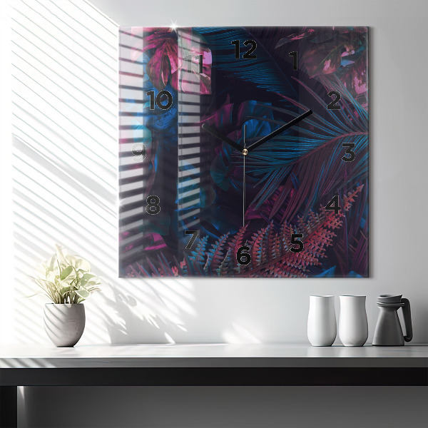 Szögletes fali üvegóra Egzotikus virágok