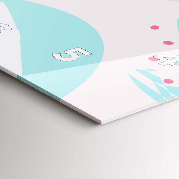 Szögletes fali üvegóra Pasztell absztrakció