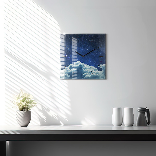 Szögletes fali üvegóra Éjszakai égbolt