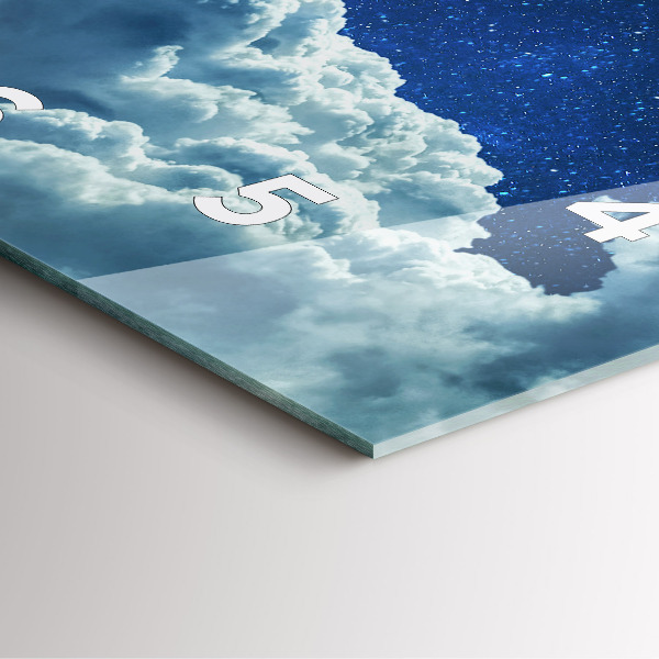 Szögletes fali üvegóra Éjszakai égbolt