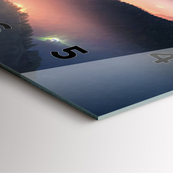 Szögletes fali üvegóra Hegycsúcs táj