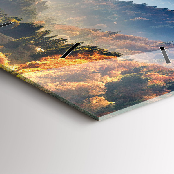 Szögletes fali üvegóra Hegyi táj