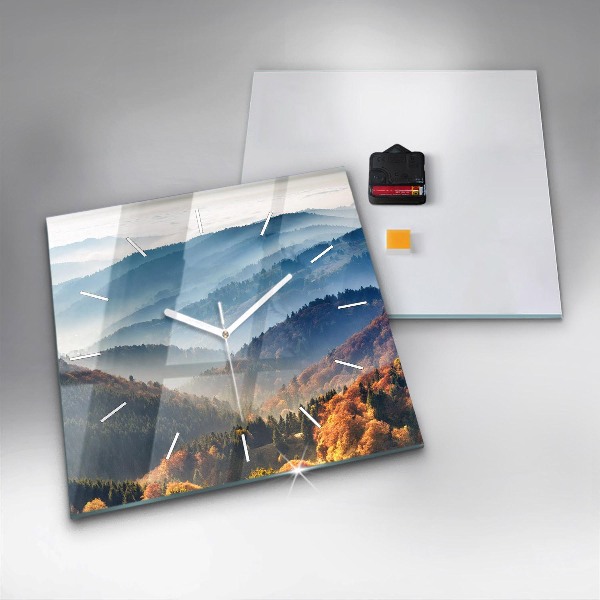 Szögletes fali üvegóra Hegyi táj