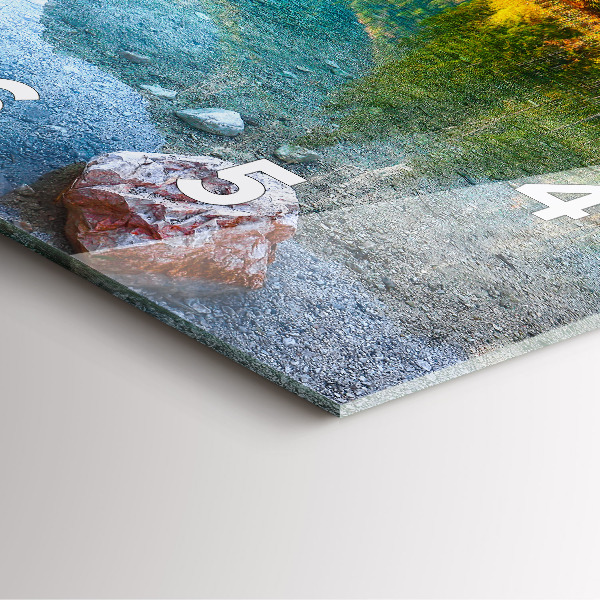 Szögletes fali üvegóra Folyó-hegység táj