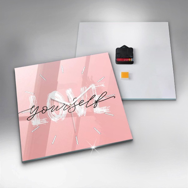 Szögletes fali üvegóra Szeresd magad felirat