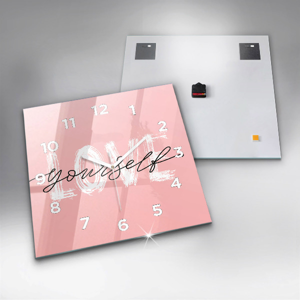 Szögletes fali üvegóra Szeresd magad felirat