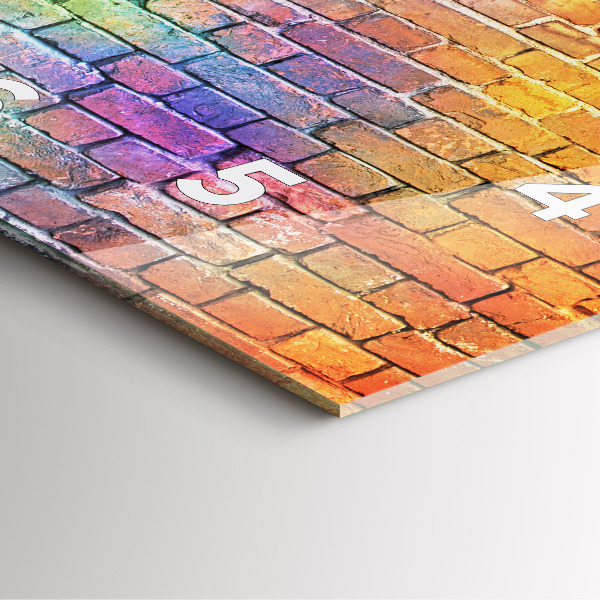 Szögletes fali üvegóra Festett fal