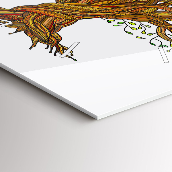 Szögletes fali üvegóra Fa és a gyökerek