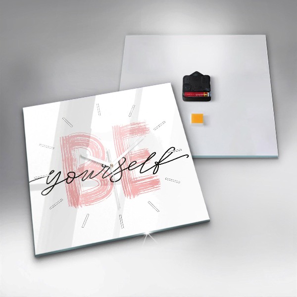 Szögletes fali üvegóra A Légy önmagad felirat