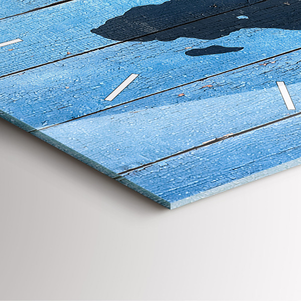 Szögletes fali üvegóra Világtérkép táblákon