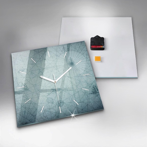 Szögletes fali üvegóra Vintage térkép