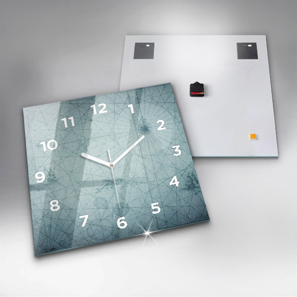 Szögletes fali üvegóra Vintage térkép