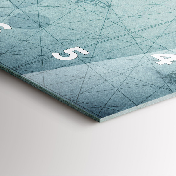 Szögletes fali üvegóra Vintage térkép