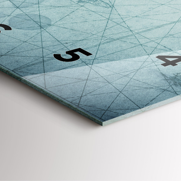 Szögletes fali üvegóra Vintage térkép