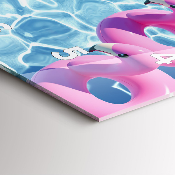 Szögletes fali üvegóra Pitypang flamingók