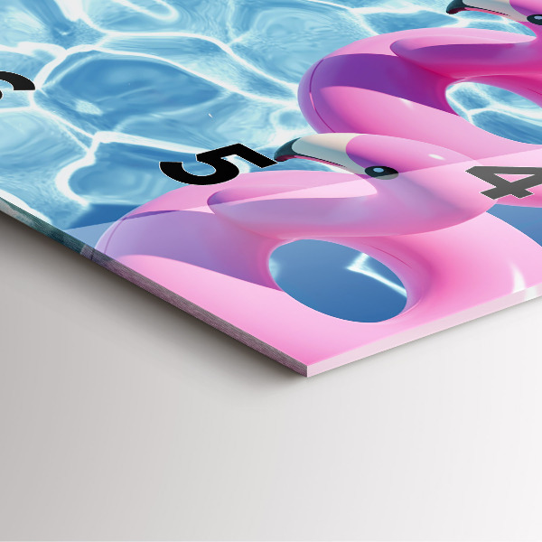 Szögletes fali üvegóra Pitypang flamingók