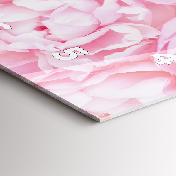 Szögletes fali üvegóra Virágzó virágok