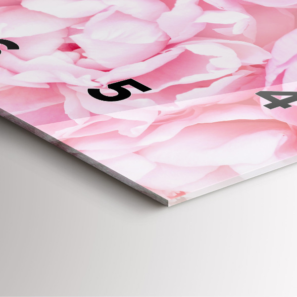 Szögletes fali üvegóra Virágzó virágok