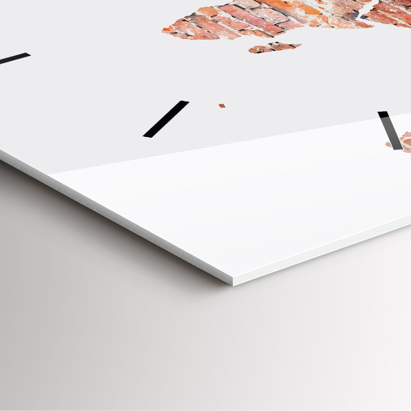 Szögletes fali üvegóra Régi tégla térkép