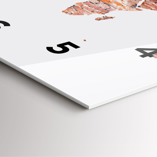 Szögletes fali üvegóra Régi tégla térkép