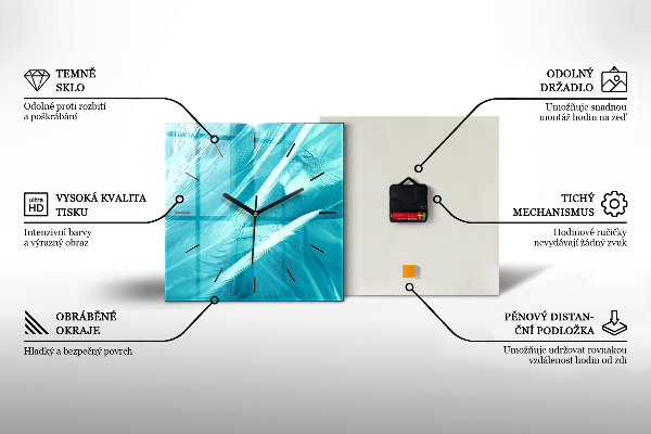 Szögletes fali üvegóra Tavaszi virágok