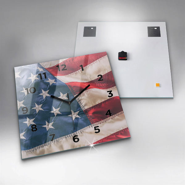 Szögletes fali üvegóra amerikai zászló