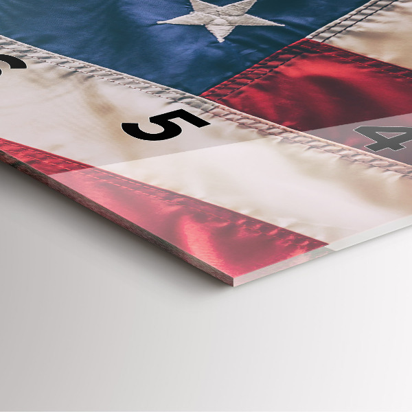 Szögletes fali üvegóra amerikai zászló