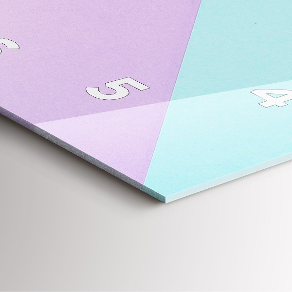 Szögletes fali üvegóra Pasztell mintás