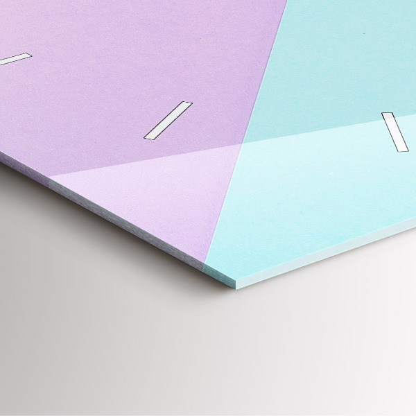 Szögletes fali üvegóra Pasztell mintás