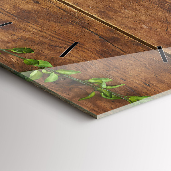 Szögletes fali üvegóra Rusztikus fa